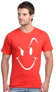 Mens Red Printed T-Shirt