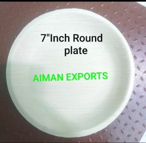 07 Inch Round Shallow Areca palm leaf plates