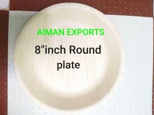 08  Inch Round Shallow Areca palm leaf plates