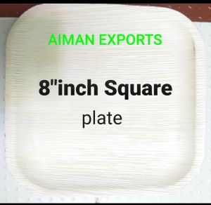 08 Inch Square Areca palm leaf plates
