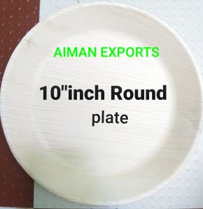 10 Inch round shallow Areca palm leaf plates