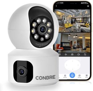 Conbre DuoXR 3MP Dual Lens Wireless WiFi Smart CCTV Camera