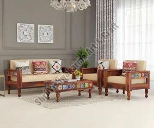 4 Seater Solid Sheesham Wood Sofa Set