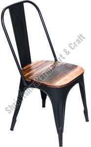 Steel and Mango Wood Chair Black