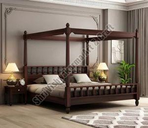Vishwakarma Sheesham Wood King Size Poster Bed Wooden Double Bed Cot Bed Furn