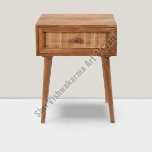 Wooden Cane Side Table