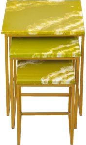 Yellow Epoxy Resin Nesting Table Set