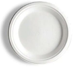 6 Inch Round Sugarcane Bagasse Plate