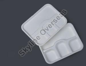 4 Compartment Bagasse Meal Tray With Lid