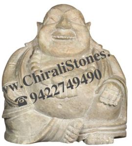 10 Cm Marble Laughing Buddha Statue