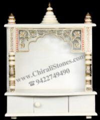 Vietnam White Marble Home Temple with Golden Color Work
