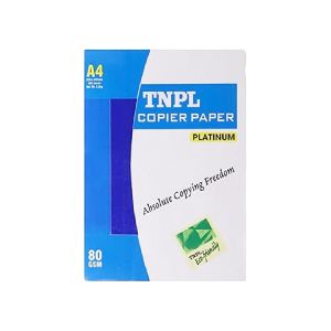 TNPL Platinum 80 GSM A4 Plain Copier Paper White 500 Sheets (Pack of 1 Ream)