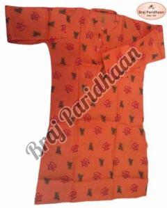Braj Paridhaan Cotton Radhey Printed Saffron Kurta
