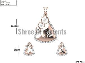 JRD-PS-11 Ladies Rose Gold Pendent Set