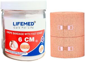 LIFEMED Premium Crepe Bandage 6cm X 4mtr Crepe Bandage | Soft Garam Patti For Pain Relief