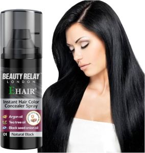 E Hair Instant Hair Color Concealer Spray (Natural Black)