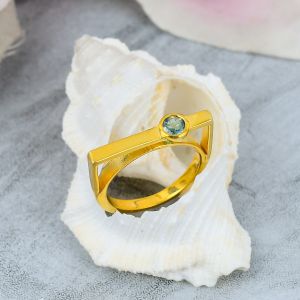 Designer Sterling Silver MInt Tourmaline Gemstone Ring