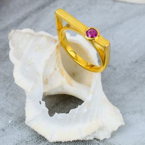 Designer Sterling Silver Ruby Gemstone Ring