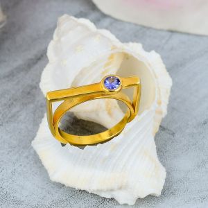 Designer Sterling Silver Tanzanite Gemstone Ring