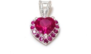 Heart Shape Sterling Silver Ruby Gemstone Pendant