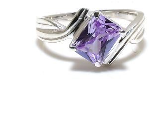 Lab Created Sterling Silver Amethyst Gemstone Ring