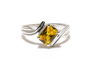 Lab Created Sterling Silver Citrine Gemstone Ring