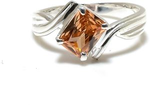 Lab Created Sterling Silver Golden Topaz Gemstone Ring