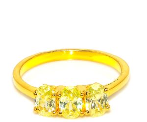 Oval Shape Sterling Silver Lemon Topaz Gemstone Ring