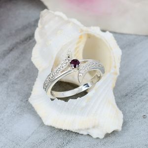 Ruby Gemstone Sterling Silver Wedding Ring