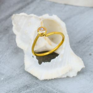 Sterling Silver Gold Plated Golden Topaz Gemstone Ring