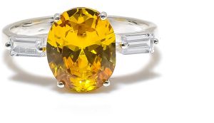 Sterling Silver Oval Cut Citrine Gemstone Ring