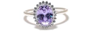 Sterling Silver Oval Shape Purple Amethyst Gemstone Ring