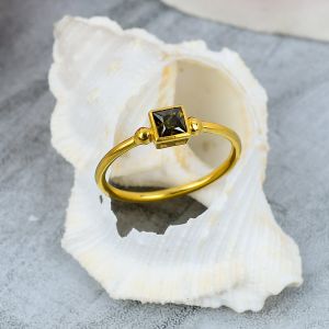 Sterling Silver Peridot Gemstone Baguette Ring