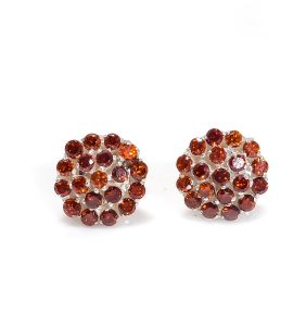 Sterling Silver Red Garnet Gemstone Earring