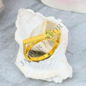 Designer Sterling Silver Peridot Gemstone Ring
