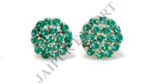 Green Emerald Gemstone Earrings