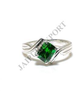 Lab Created Sterling Silver Emerald Gemstone Ring