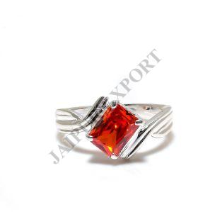 Lab Created Sterling Silver Orange Topaz Gemstone Ring