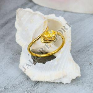 Pear Cut Sterling Silver Citrine Gemstone Ring