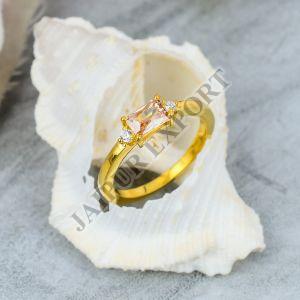 Rectangle Shape Sterling Silver Golden Topaz Gemstone Ring
