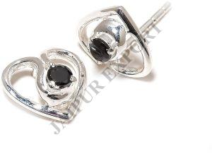 Sterling Silver Black Onyx Gemstone Stud Earrings