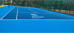 Synthetic acrylic tennis court material