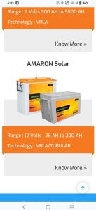 150ah amaron solar tubular battery