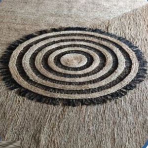 Designer Round Jute Rug For Living Room, Bedroom