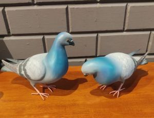 paper mache pigeon statue