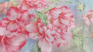 Digital Print On Floral Printed Polycot Fabric