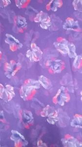 Digital Print On Purple Dyed Chiffon Fabric