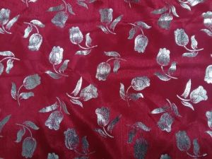 Gulab Foil Printed Pure Silk Fabric