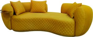 Yellow Couch with Metal Element