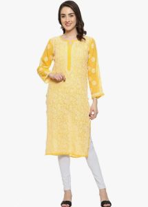 Chikan chiffon kurti